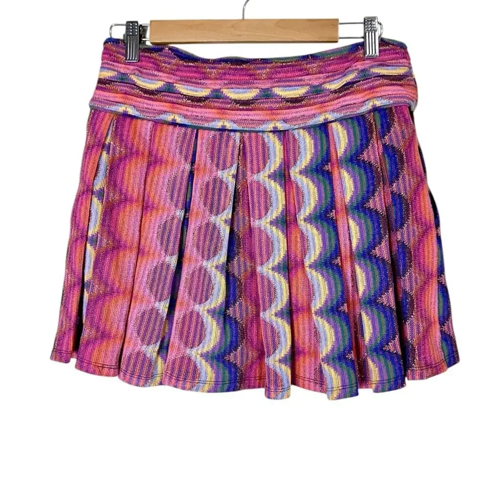 NWT Ramy Brook Gracie Knit Pleated Scallop Pattern Mini Skirt Size 6 - Picture 9 of 11